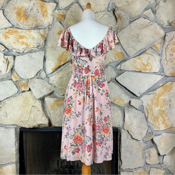 Rebecca Taylor Silk Midi-Length Dress with Pockets Tea Rose Pink | 6 - Picture 5 of 8